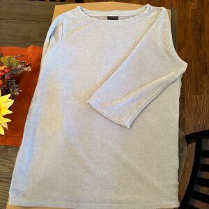 J. Jill Wearever collection gray velour weave split hem tunic Size 2X